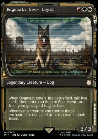 (340) Magic The Gathering Universes Beyond: Fallout: Extras Single: Dogmeat, Ever Loyal (V.2)  Holo Mythic