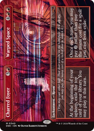 (340) Magic The Gathering Duskmourn: House of Horror: Extras Single: Charred Foyer // Warped Space  Mythic