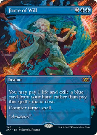 (340) Magic The Gathering Double Masters: Extras Single: Force of Will Holo Mythic