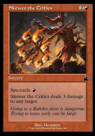 (340) Magic The Gathering Ravnica Remastered: Extras Single: Skewer the Critics  Holo Common