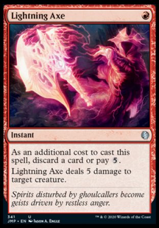 (341) Magic The Gathering Jumpstart Single: Lightning Axe Holo Uncommon
