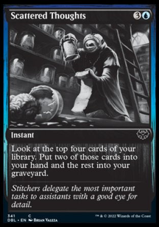 (341) Magic The Gathering Innistrad: Double Feature Single: Scattered Thoughts Holo Common