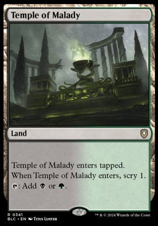 (341) Magic The Gathering Commander: Bloomburrow Single: Temple of Malady  Rare
