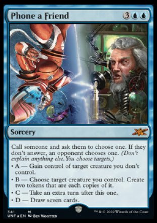 (341) Magic The Gathering Unfinity: Extras Single: Phone a Friend Holo Mythic