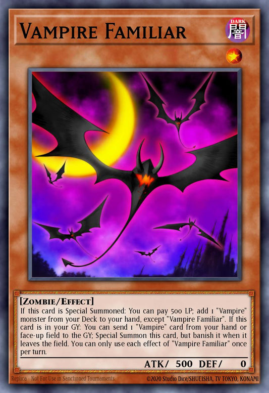 (233) YuGiOh TCG MP19: 2019 Gold Sarcophagus Tin Mega Pack Single: Vampire Familiar  Common