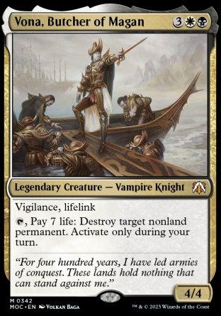 (342) Magic The Gathering Commander: March of the Machine Single: Vona, Butcher of Magan  Mythic