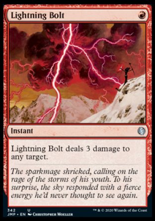 (342) Magic The Gathering Jumpstart Single: Lightning Bolt  Uncommon