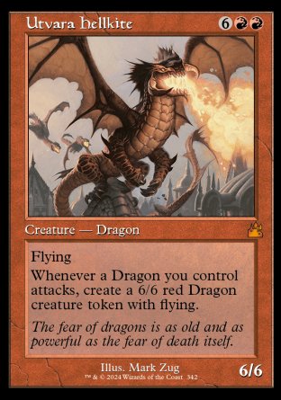 (342) Magic The Gathering Ravnica Remastered: Extras Single: Utvara Hellkite (V.3)  Holo Mythic