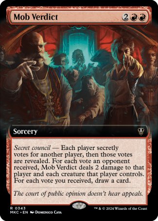 (343) Magic The Gathering Commander: Murders at Karlov Manor: Extras Single: Mob Verdict  Rare