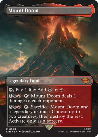 (343) Magic The Gathering The Lord of the Rings: Tales of Middle-earth: Extras Single: Mount Doom Holo Mythic