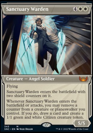 (343) Magic The Gathering Streets of New Capenna: Extras Single: Sanctuary Warden (V.1)  Mythic