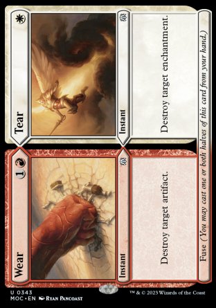 (343) Magic The Gathering Commander: March of the Machine Single: Wear // Tear  Uncommon