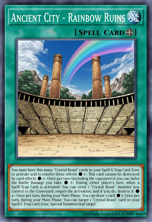 (181) YuGiOh TCG RA03: Quarter Century Bonanza Single: Ancient City - Rainbow Ruins (V.1 - Platinum Secret Rare)  Platinum Secret Rare