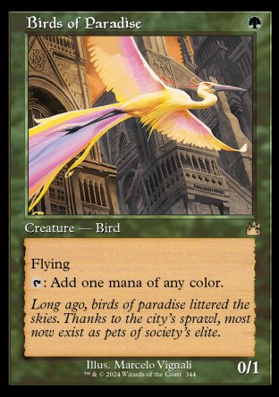(344) Magic The Gathering Ravnica Remastered: Extras Single: Birds of Paradise (V.3)  Holo Rare