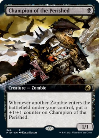 (344) Magic The Gathering Innistrad: Midnight Hunt: Extras Single: Champion of the Perished Holo Rare