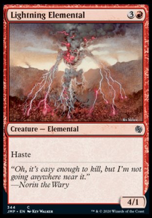 (344) Magic The Gathering Jumpstart Single: Lightning Elemental  Common