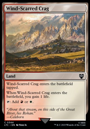 (344) Magic The Gathering Commander: The Lord of the Rings: Tales of Middle-earth Single: Wind-Scarred Crag  Common