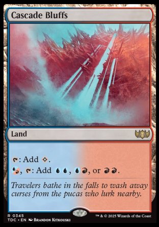 (345) Magic The Gathering Commander: Tarkir: Dragonstorm Single: Cascade Bluffs  Rare