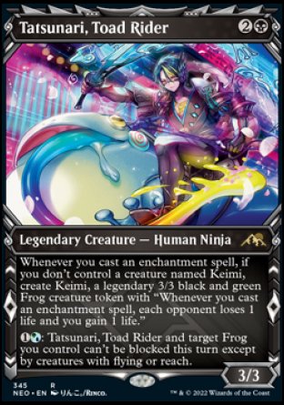 (345) Magic The Gathering Kamigawa: Neon Dynasty: Extras Single: Tatsunari, Toad Rider (V.1) Holo Rare