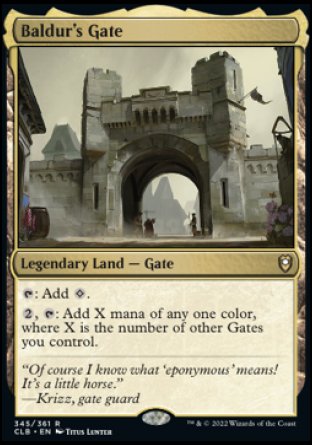 (345) Magic The Gathering Commander Legends: Battle for Baldur's Gate Single: Baldur's Gate Holo Rare