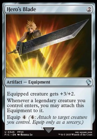(345) Magic The Gathering Commander: Magic: The Gathering - FINAL FANTASY: Collector's Edition Single: Hero's Blade Holo Uncommon