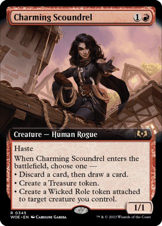 (345) Magic The Gathering Wilds of Eldraine: Extras Single: Charming Scoundrel  Rare