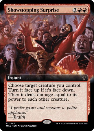 (345) Magic The Gathering Commander: Murders at Karlov Manor: Extras Single: Showstopping Surprise  Rare