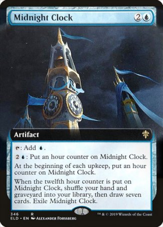 (346) Magic The Gathering Throne of Eldraine: Extras Single: Midnight Clock Holo Rare