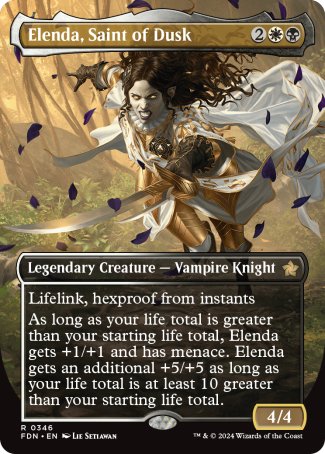 (346) Magic The Gathering Magic: The Gathering Foundations: Extras Single: Elenda, Saint of Dusk (V.1)  Rare