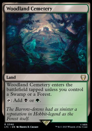 (346) Magic The Gathering Commander: The Lord of the Rings: Tales of Middle-earth Single: Woodland Cemetery  Rare