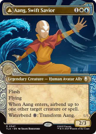 (347) Magic The Gathering Magic: The Gathering | Avatar: The Last Airbender: Extras Single: Aang, Swift Savior // Aang and La, Ocean's Fury (V.2) Holo Rare