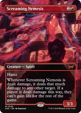 (348) Magic The Gathering Duskmourn: House of Horror: Extras Single: Screaming Nemesis Holo Mythic