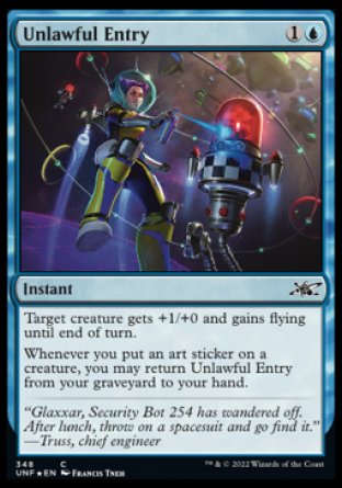 (348) Magic The Gathering Unfinity: Extras Single: Unlawful Entry  Common