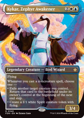 (348) Magic The Gathering Magic: The Gathering Foundations: Extras Single: Kykar, Zephyr Awakener (V.1)  Rare