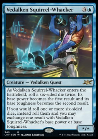(349) Magic The Gathering Unfinity: Extras Single: Vedalken Squirrel-Whacker  Rare