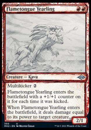 (350) Magic The Gathering Modern Horizons 2: Extras Single: Flametongue Yearling  Uncommon