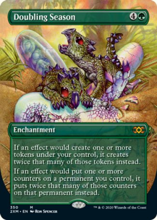 (350) Magic The Gathering Double Masters: Extras Single: Doubling Season Holo Mythic