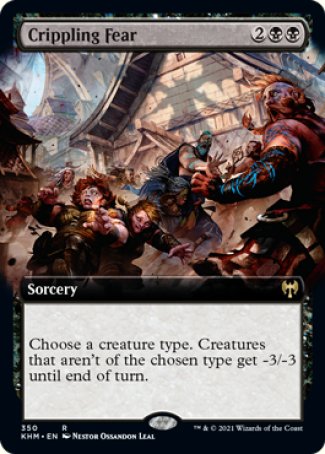 (350) Magic The Gathering Kaldheim: Extras Single: Crippling Fear Holo Rare