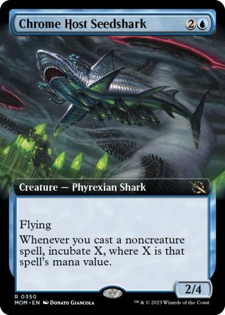 (350) Magic The Gathering March of the Machine: Extras Single: Chrome Host Seedshark Holo Rare