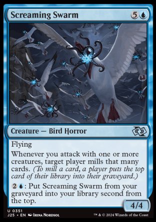 (351) Magic The Gathering Foundations Jumpstart Single: Screaming Swarm  Uncommon