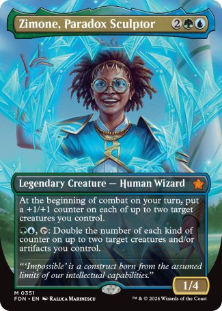 (351) Magic The Gathering Magic: The Gathering Foundations: Extras Single: Zimone, Paradox Sculptor (V.1)  Mythic