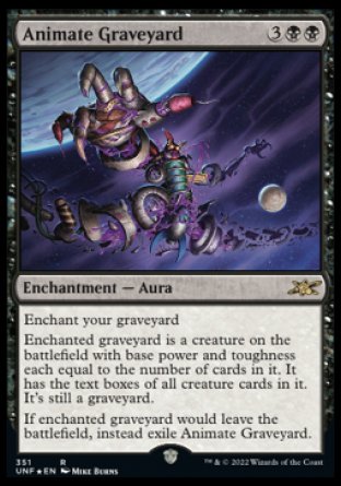 (351) Magic The Gathering Unfinity: Extras Single: Animate Graveyard Holo Rare