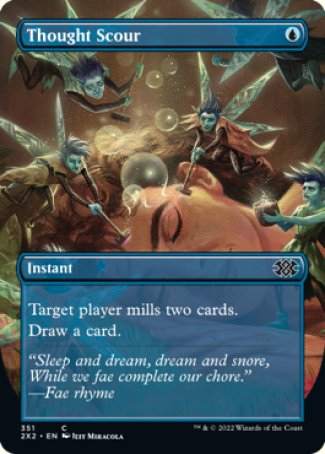 (351) Magic The Gathering Double Masters 2022: Extras Single: Thought Scour Holo Common