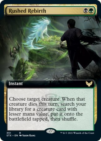 (351) Magic The Gathering Strixhaven: School of Mages: Extras Single: Rushed Rebirth  Rare
