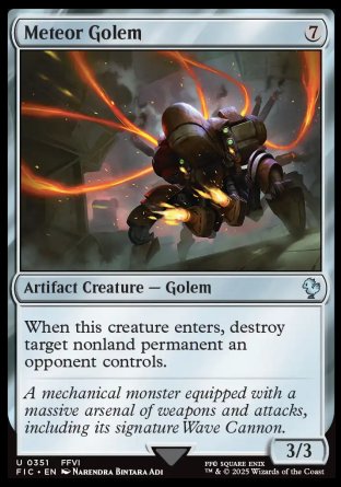 (351) Magic The Gathering Commander: Magic: The Gathering - FINAL FANTASY: Collector's Edition Single: Meteor Golem Holo Uncommon