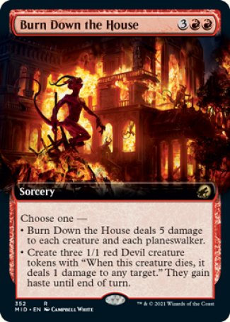 (352) Magic The Gathering Innistrad: Midnight Hunt: Extras Single: Burn Down the House Holo Rare