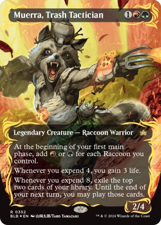 (352) Magic The Gathering Bloomburrow: Extras Single: Muerra, Trash Tactician Holo Rare