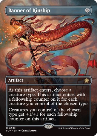 (352) Magic The Gathering Magic: The Gathering Foundations: Extras Single: Banner of Kinship (V.1)  Rare