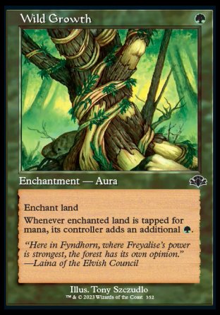(352) Magic The Gathering Dominaria Remastered: Extras Single: Wild Growth Holo Common