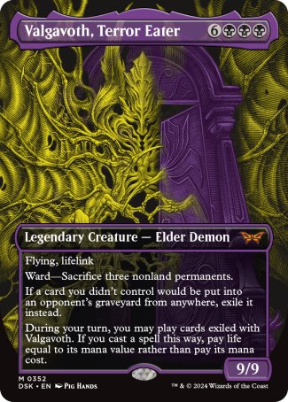 (352) Magic The Gathering Duskmourn: House of Horror: Extras Single: Valgavoth, Terror Eater (V.1) Holo Mythic